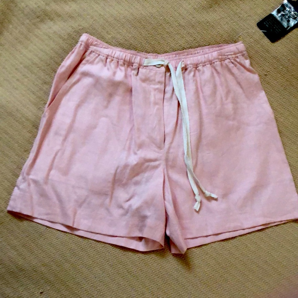 Ralph Lauren Pink Drawstring waist Washable linen shorts PS